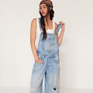 Women's Light Blue Denim Overalls